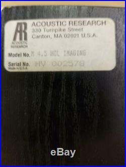 Acoustic Research M4.5 Holographic Imaging Speakers Rare Excellent Condition