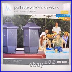 Acoustic Research Outdoor Portable Wireless Lantern Speakers Black New In Box