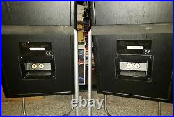 Acoustic Research Pair Of Black Ar Bookshelf Speakers 206 Ho With Stands