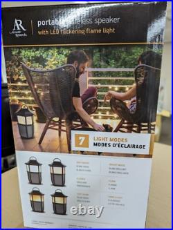 Acoustic Research Portable Outdoor Wireless & Bluetooth Speaker WithLEDFlame Light