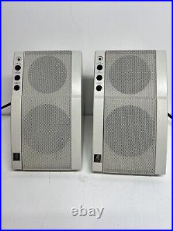 Acoustic Research Powered Partner 570 Speakers with Built In Amps Used, White