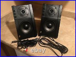 Acoustic Research Powered Partners 570 Used Stereo Speakers AR Black Pair
