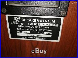Acoustic Research Speakers Model 338