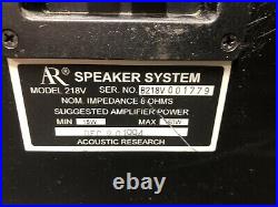 Acoustic Research Speakers -model 218V
