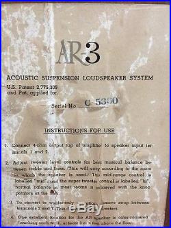 Acoustic Research Suspension Loudspeaker C 5300 Ar-3 Vintage