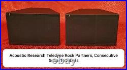 Acoustic Research Teledyne Rock Partners, Refoamed Woofers, Consec. Serial #'s