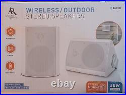Acoustic Research indoor/outdoor wireless Bluetooth speakers, white
