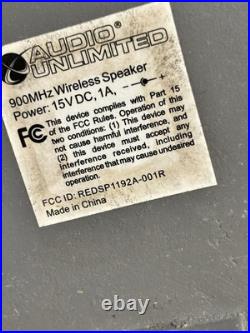 Audio Unlimited 900MHz Wireless Rock Speakers Pair + AR AW825 Transmitter Tested