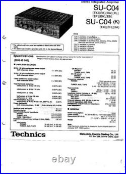 Audiophile Compact Combo Technics SU-C04 Amp +Acoustic Research AR-8B Speakers