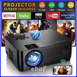 Native 1080P 5G WiFi Bluetooth Projector 4K Support