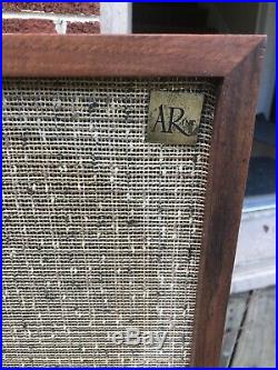 PAIR Acoustic Research AR-2A Speakers Vintage 1960s Walnut RARE NICE