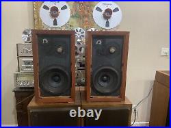 Pair Of Acoustic Research Speakers AR-3A, Oiled Walnut Finish