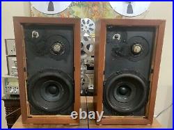 Pair Of Acoustic Research Speakers AR-3A, Oiled Walnut Finish