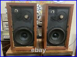 Pair Of Acoustic Research Speakers AR-3A, Oiled Walnut Finish