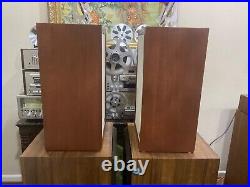 Pair Of Acoustic Research Speakers AR-3A, Oiled Walnut Finish