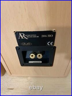 Pair of (2) Acoustic Research AR 206 HO Vintage Bookshelf Speakers Tested OK