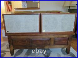 Pair of Acoustic Research Oiled Walnut Floor Speakers AR-2ax Tested & Working