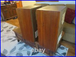 Pair of Acoustic Research Oiled Walnut Floor Speakers AR-2ax Tested & Working