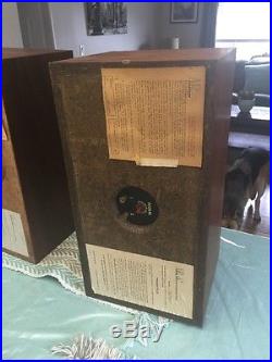 Pair of Vintage Acoustic Research AR4x Speakers W Back Instructions Affixed