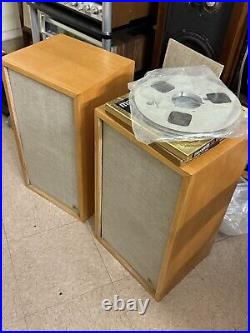 Rare Acoustic Research AR2A Speakers Fully Restored Blonde Cabinets