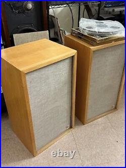 Rare Acoustic Research AR2A Speakers Fully Restored Blonde Cabinets