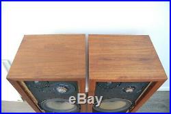 VINTAGE ACOUSTIC RESEARCH AR-3a PAIR FULLY RESTORED WITH SOLID OAK STANDS