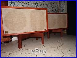 Vintage Ar -2ax Acoustic Research 3-way Speakers With Stands Oiled Walnut