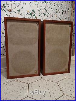 Vintage Ar -2ax Acoustic Research 3-way Speakers With Stands Oiled Walnut