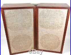 VINTAGE PAIR OF ACOUSTIC RESEARCH MODEL AR 2A OILED WALNUT CABINET SPEAKERS