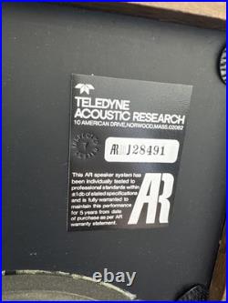 VINTAGE TELEDYNE AR-18 BOOK SHELF SPEAKERS Teledyne Acoustic Research UNTESTED