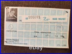 Vintage 1974 Acoustic Research AR-2ax Three Way Speakers, Pair Nice