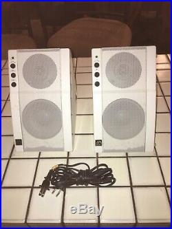 Vintage AR Powered Partner 570 Speakers Acoustic Research White 1994