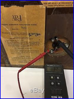 Vintage Acoustic Research AR-1 Speaker Western Electric Altec- 755A -1950's
