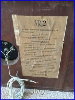 Vintage Acoustic Research AR-2 AR2 Speakers Walnut Cabinet Sound Great! Video