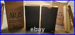 Vintage Acoustic Research AR-5 Speakers With Original Boxes Works As Is Vintage Acoustic Research AR-5 Speakers With Original Boxes Works As Is