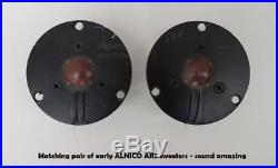 Vintage Matching Pair Of Early Ar3 Tweeters Alnico Acoustic Research Ar 3