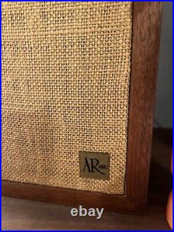 Vintage Mid Century Acoustic Research AR4 Wood Tabletop Speakers Excellent