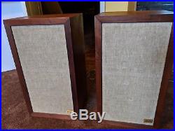 Vintage Mid Century Modern ACOUSTIC RESEARCH AR-3a SPEAKERS Walnut Cabinets