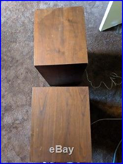 Vintage Mid Century Modern ACOUSTIC RESEARCH AR-3a SPEAKERS Walnut Cabinets