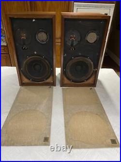 Vintage Pair AR 2AX Acoustic Research Speakers Mid Century Wood Case