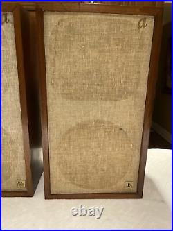 Vintage Pair AR 2AX Acoustic Research Speakers Mid Century Wood Case