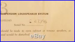 Vintage Pair Acoustic Research AR-3 Hi Fi Speakers. Excellent condition