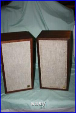 Vintage Pair Acoustic Research AR-4x Oiled Walnut Speakers with Paperwork + Boxes