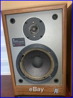 Vintage Pair Acoustic Research Teledyne AR8B 2-Way Wooden Cabinet Speakers AR8BT