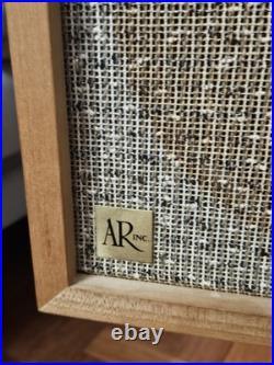 Vintage Pair Of AR-2A Speakers Blonde Birch Or Pine Wood MCM Good Working Cond