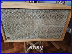 Vintage Pair Of AR-2A Speakers Blonde Birch Or Pine Wood MCM Good Working Cond