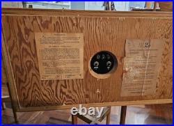 Vintage Pair Of AR-2A Speakers Blonde Birch Or Pine Wood MCM Good Working Cond