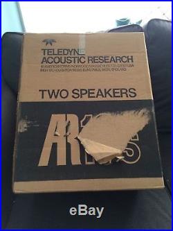 Vintage TELEDYNE Acoustic research AR Model 18s SPEAKERS WORK Original box MIB