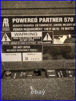 Vintage x2 AR Acoustic Research Powered partner 570 Stereo Speaker Matched Pair